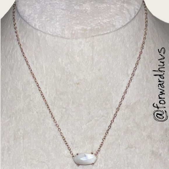 Kendra Scott Ever Necklace – Rose Gold - Believed to Be Mother-of-Pearl - Picture 1 of 11